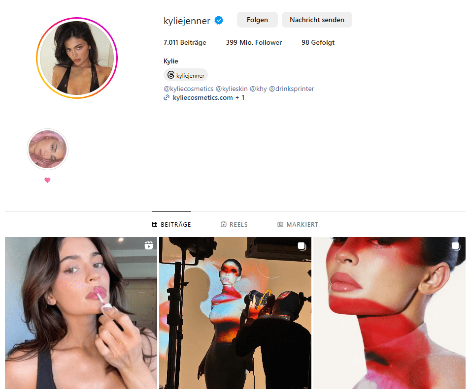 Instagram account kylie jenner