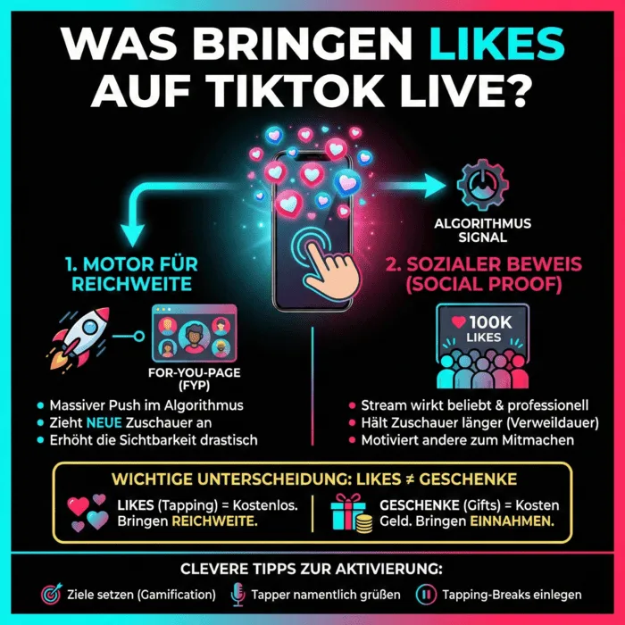 Was bringen Likes auf TikTok Live Infografik