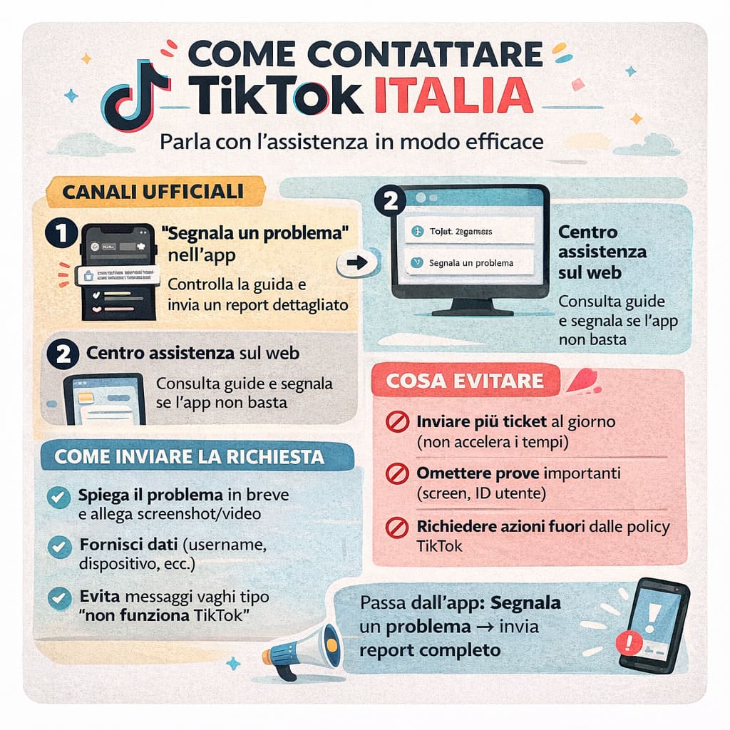 Come contattare l’assistenza TikTok in Italia