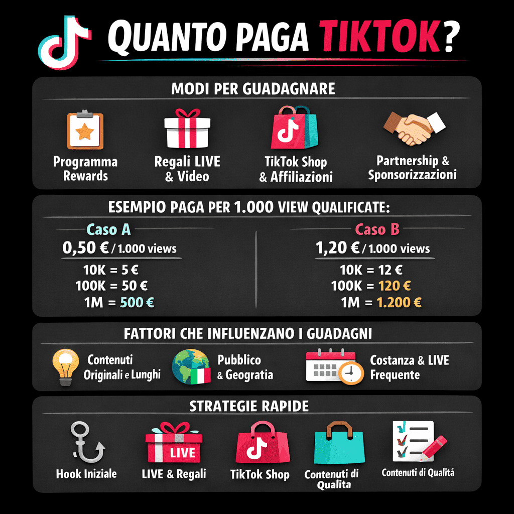 Quanto paga TikTok: guadagni per mille visualizzazioni